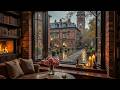 Peaceful Nook of Cozy Coffee Shop ☕ Rain sound, Jazz Piano Music for Study, Work &amp; Unwind