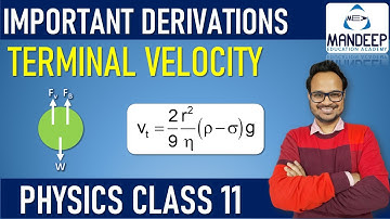 Terminal Velocity Physics Class 11 Important Derivations