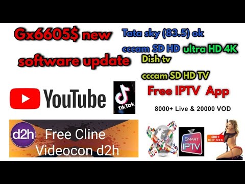 GX 6605$ mini card new software update HD YouTube tiktok IPTV box all satellite CC cam MG