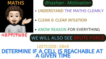 Determine if a Cell Is Reachable at a Given Time | Intuition | Math | Leetcode - 2849