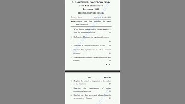 BSOE 141 Questions Paper December 2023|IGNOU sociology classes #ignou #sociology #mso #shorts