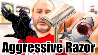 💈 Aggressive razor BlackBird with Shark blade in pleasure shaving | Best ASMR on the Market how to 🪒