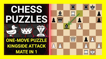 Chess Puzzles to Practice. Themes: One-move puzzle, Kingside attack, Mate in 1. Learn