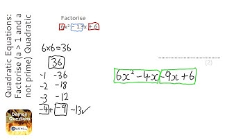 Quadratic Equations: Factorise (a gt 1 and a not prime) Quadratic Algebraically (Grade 7) - OnMaths