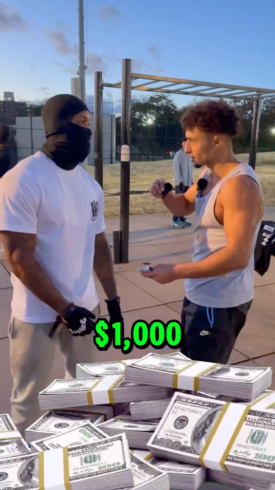 Who can do more behind the back clap push-ups for $1,000?