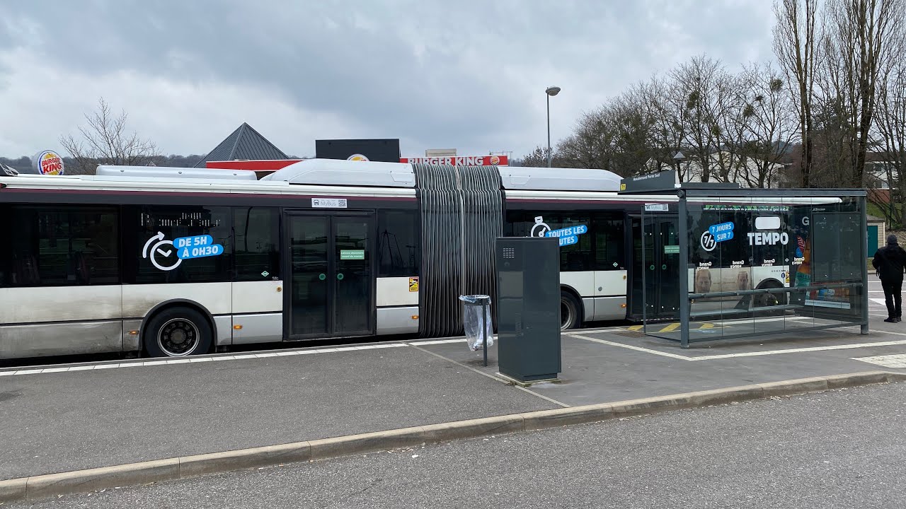 IVECO Urbanway 18 GNV ZF - TEMPO 4 - Réseau STAN (NANCY) - De Mermoz à HOUDEMONT Porte Sud