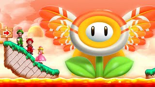 New Super Mario Bros. U Deluxe - 3 Players World 7 Walkthrough Co-Op - Meringue Clouds