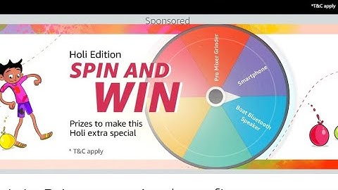 Amazon Holi Edition Spin And Win Today Answers | 16 March 2021