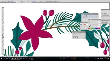 Christmas wreath. Speed painting. Adobe Illustrator.