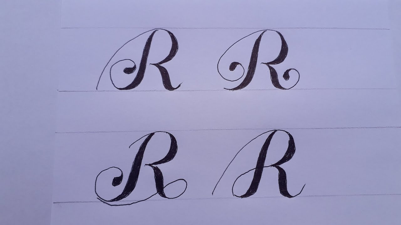 How To Calligraphy Letter R - Handwriting R With Normal Pen - YouTube