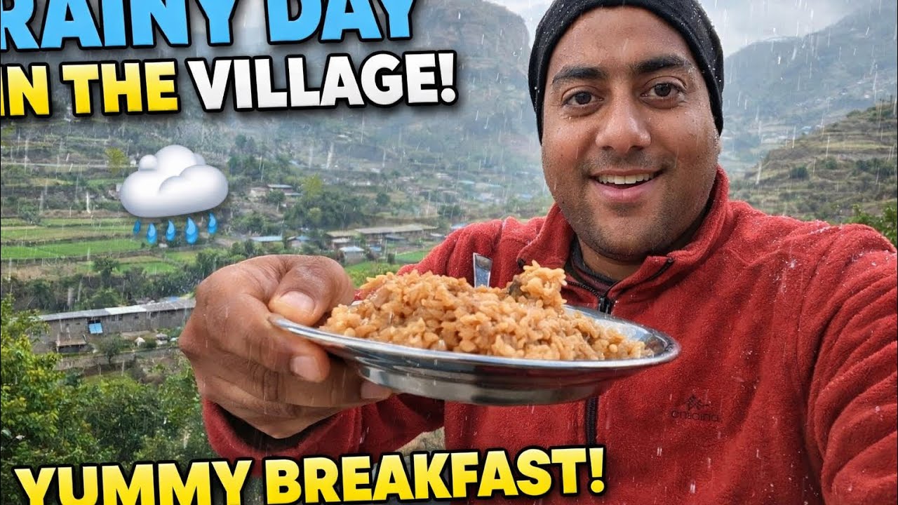 गाँव की ठंडी बारिश में गरमा-गरम नाश्ता 🤤 | Village Vlog