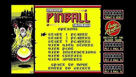 Advanced Pinball Simulator Title Music for the Amstrad CPC