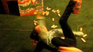 Kid goes crazy after losing at Jenga