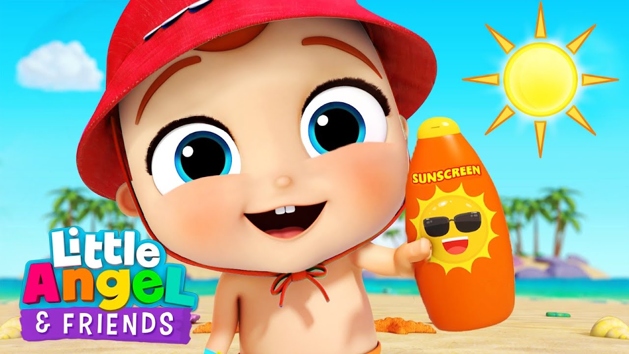 ⁣Beach Safety Song | Wear Your Sunscreen | Little Angel And Friends Kid Songs