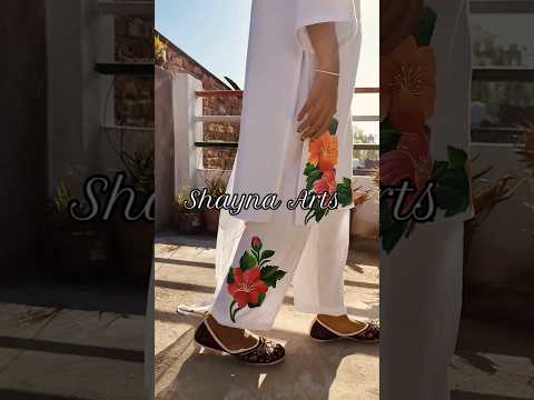 Fabric painting on kurti | hand painting suits | hand painting on fabric | fabric painting ideas
