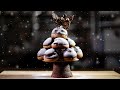 【お菓子のクリスマスツリー】チョコプロフィットロールとケーキとクッキー Chocolate Profiteroles Christmas tree