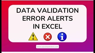 How to use error alert in MS Excel or data validation error in MS Excel