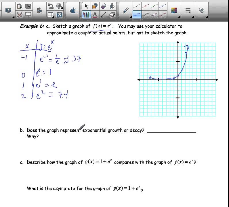 Notes 5 1 Day 2 Ex 6 Graph E To The X Youtube