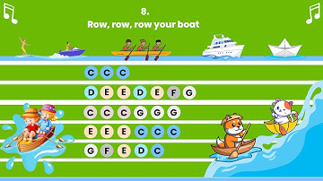 Row, Row, Row Your Boat - Xylophone Play Along for Kids - Music Song
