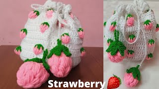 🍓Cute Strawberry🍓Pouch Bag l Cute Aesthetic crochet Bag l