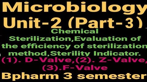 Chemical Sterilization।। Evaluation of the efficiency of sterilization method।।Sterility Indicator.