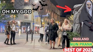 SHE GOT SCARED OF NUN SCARE PRANK! AWESOME REACTIONS