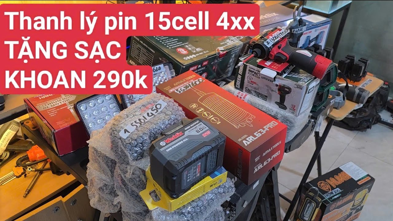 (HẾT MÃ 4, 11, 13, 18) Thanh lý pin 15 cell 450K TẶNG SẠC 2A. CẶP VÍT 900k 2 c
