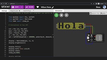 Montaje 27: Programado en un ESP32 en Python para Matrix7219