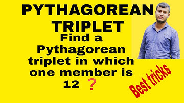 Find a Pythagorean triplet in which one member is 12 I Pythagorean Triplet I Class 8 I #techslerans