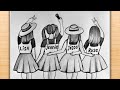 Blackpink girls drawing easy for beginners  blackpink drawing tutorial  blink pencil sketch