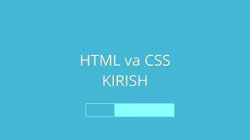 HTML CSS kirish