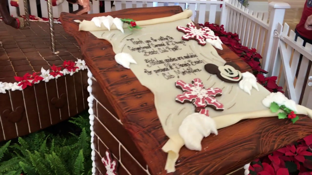 Christmas Decorations at The Polynesian Resort and Beach Club Resorts | Gingerbread Carousel