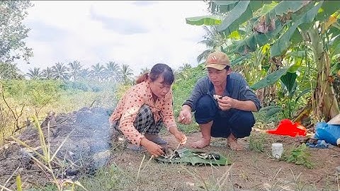 Vừa mới bắt cá lên là vợ chồng mình làm sạch rồi nướng chui ăn, thơm ngon ngọt thịt