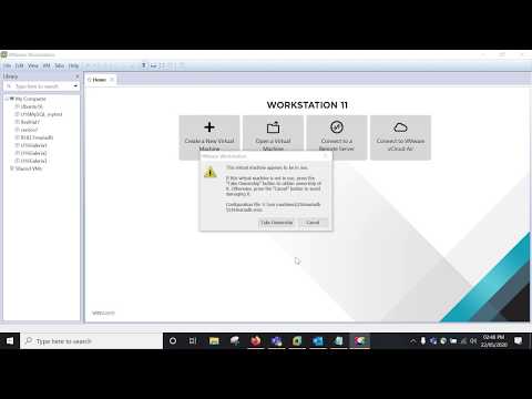 The virtual machine is in use by an application on your host computer