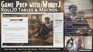 Game Prep with WindyJ: Roll20 Tables and Macros