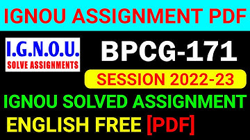 BPCG-171 Solved Assignment 2022-23 in English, BPCG 171 Solved Assignment 2023, BPCG 171 Assignment