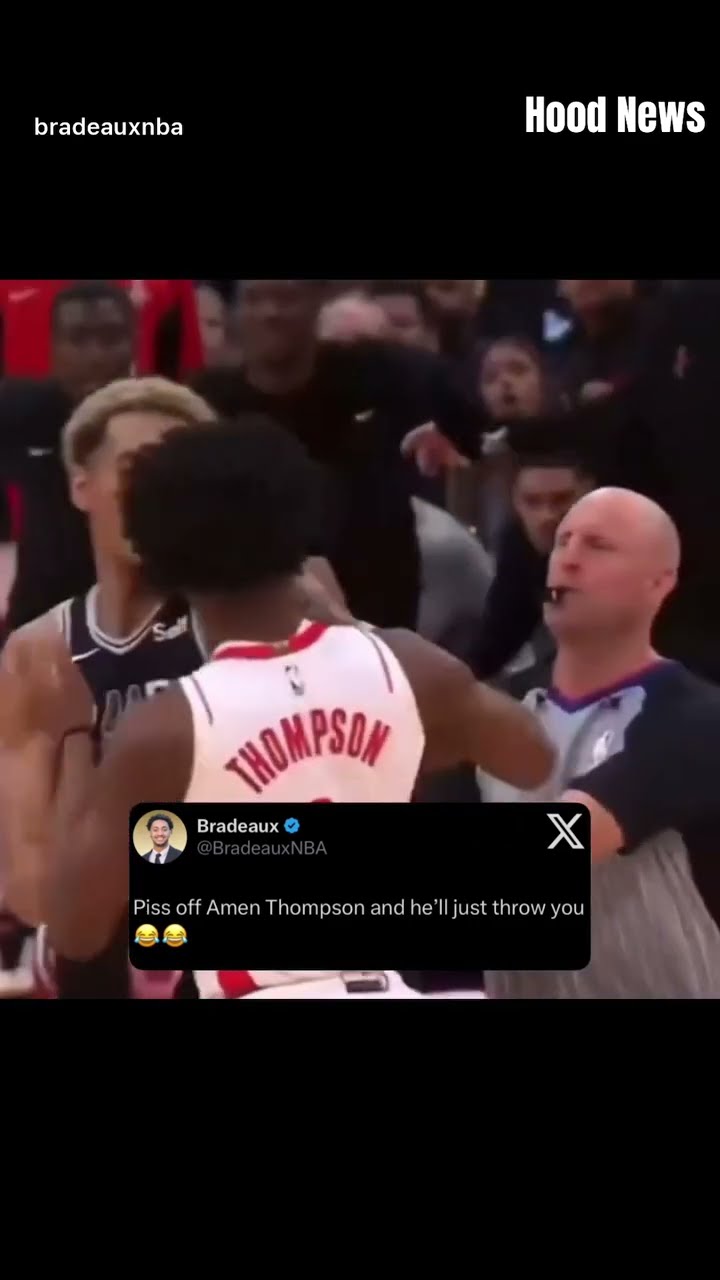 He’ll just throw you #hoodnews #amenthompson #rockets #basketball #sports #chippy #omg #how #wow #i