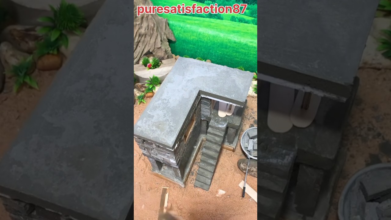 सीमेंट से बना छोटा घर 😍 | Mini Cement House Making | Satisfying Construction