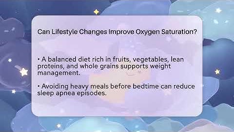 Can Lifestyle Changes Improve Oxygen Saturation? - Sleep Apnea Support Network