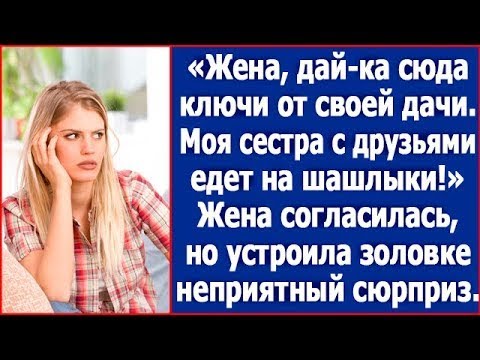 Жена, дай-ка сюда ключи от своей дачи. Моя сестра с друзьями на шашлыки поедет! Жизненные истории.