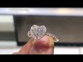 1.0 ct / D / SI2 UP K18 ホワイト ゴールド 天然 ダイヤモンド 美しい クラシック ハート HALO リング 3.06 g
