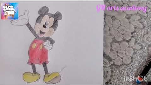 How to Draw Mickey Mouse, How to draw with pencil, Step by Step drawing, Drawing with pencil
