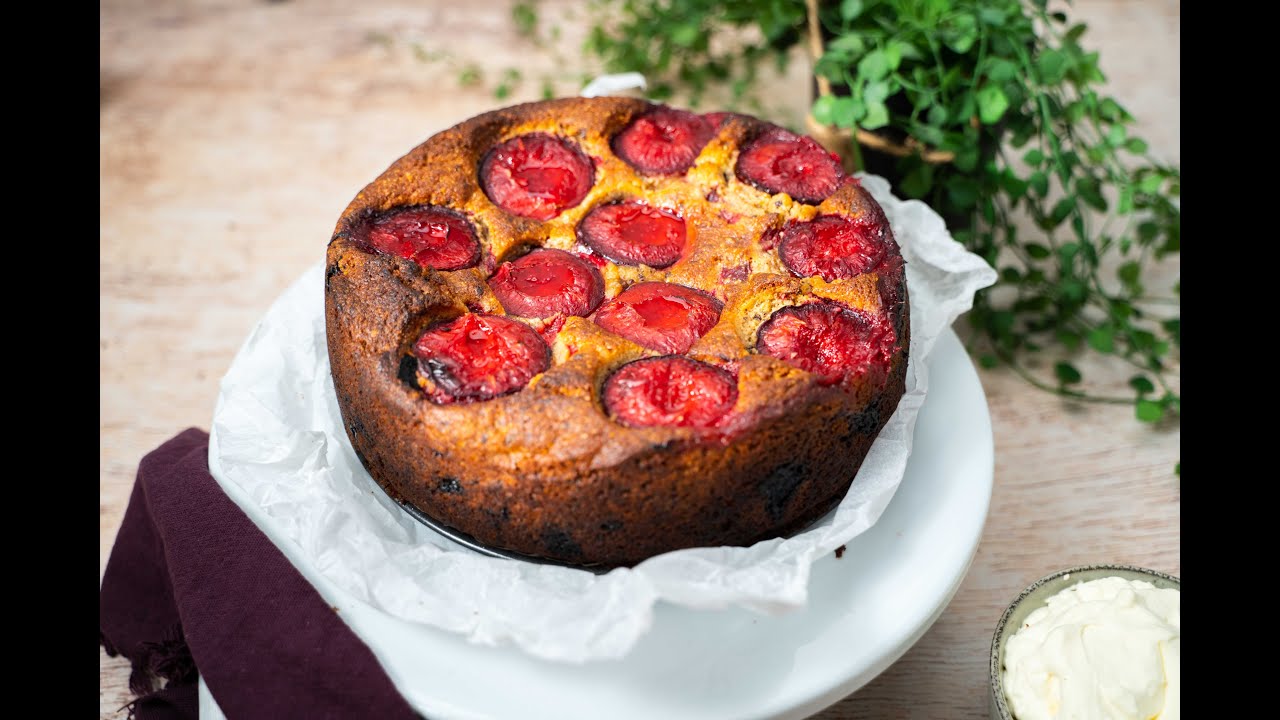 Plum Chocolate Upside Down Cake • Bakerita