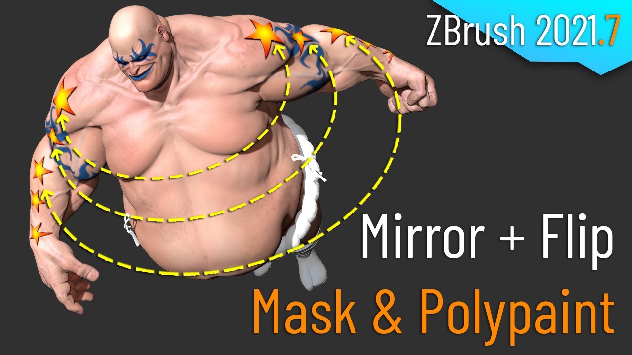 090 - ZBrush 2021.7 Mirror and Flip Masking and Polypaint on posed ...