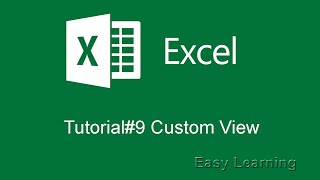 Excel 2016 Tutorial#9 - Custom View