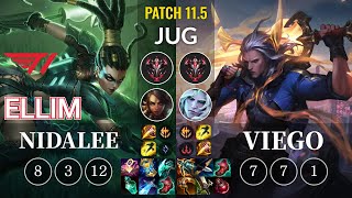 T1 Ellim Nidalee vs Viego Jungle - KR Patch 11.5