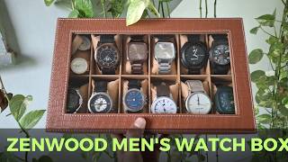 ZENWOOD Watch Box Organizer Watches Display Case Storage Box UNBOXING