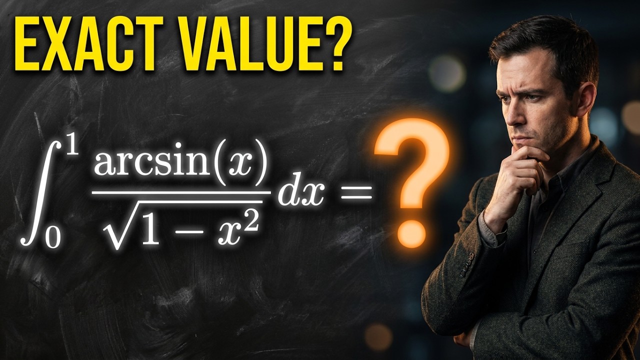 Definite Integral arcsin(x)/√(1-x²) from 0 to 1 – Exact Value - YouTube