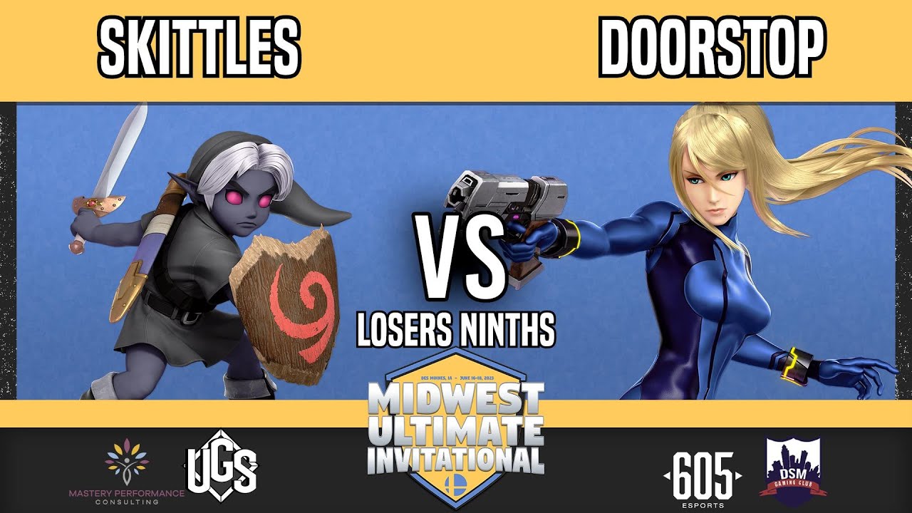 Midwest Ultimate Invitational - Losers Ninths - skittles(Young Link) Vs. Doorstop(Zero Suit samus)