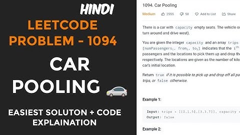 car pooling | leetcode solution in hindi